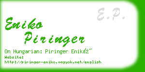 eniko piringer business card